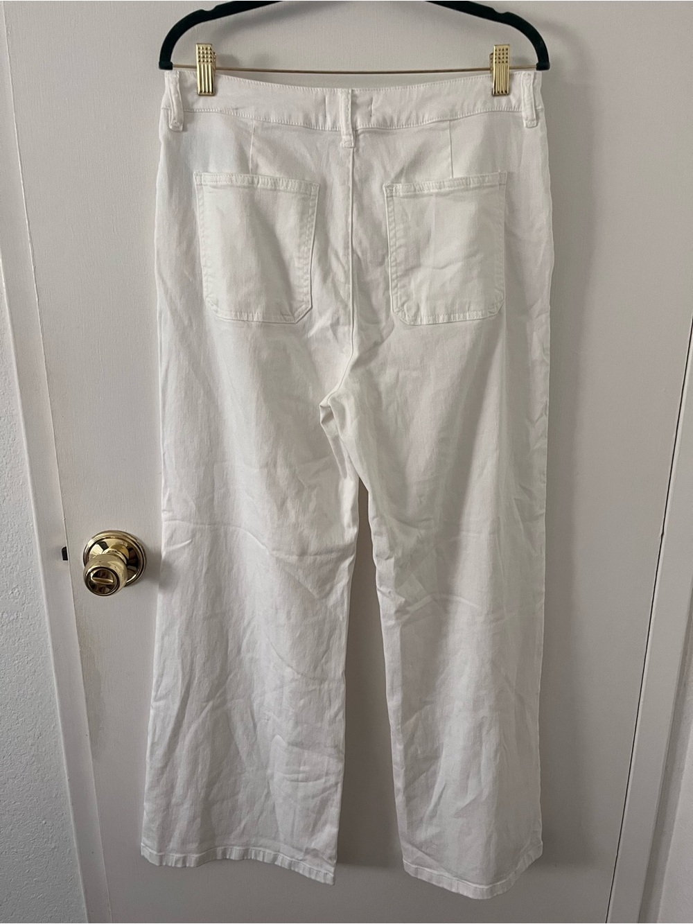 KUT From The KLOTH Jeans Meg Wide Leg White Twill Stretch Pants Size 10 - Picture 6 of 15